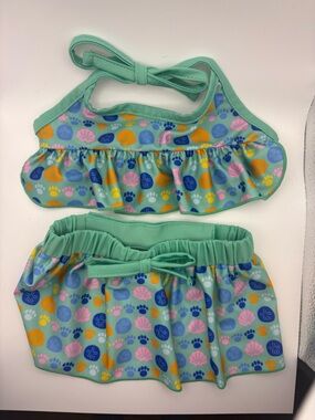 Top Paw Green seashell dog/Pet Bikini. Size small